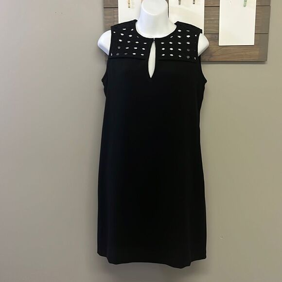 Diane von Furstenberg Black Sleeveless Pullover Sheath Dress w/ Braided Accent-4 - Picture 1 of 16
